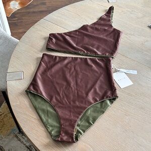 Baiia Asymmetrical reversible Bikini Set( 2 pieces), size 12 AU/ 8 USA